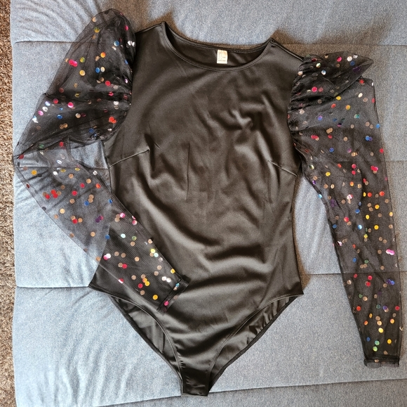 Dot Puff Sleeve Bodysuit - Picture 3 of 4